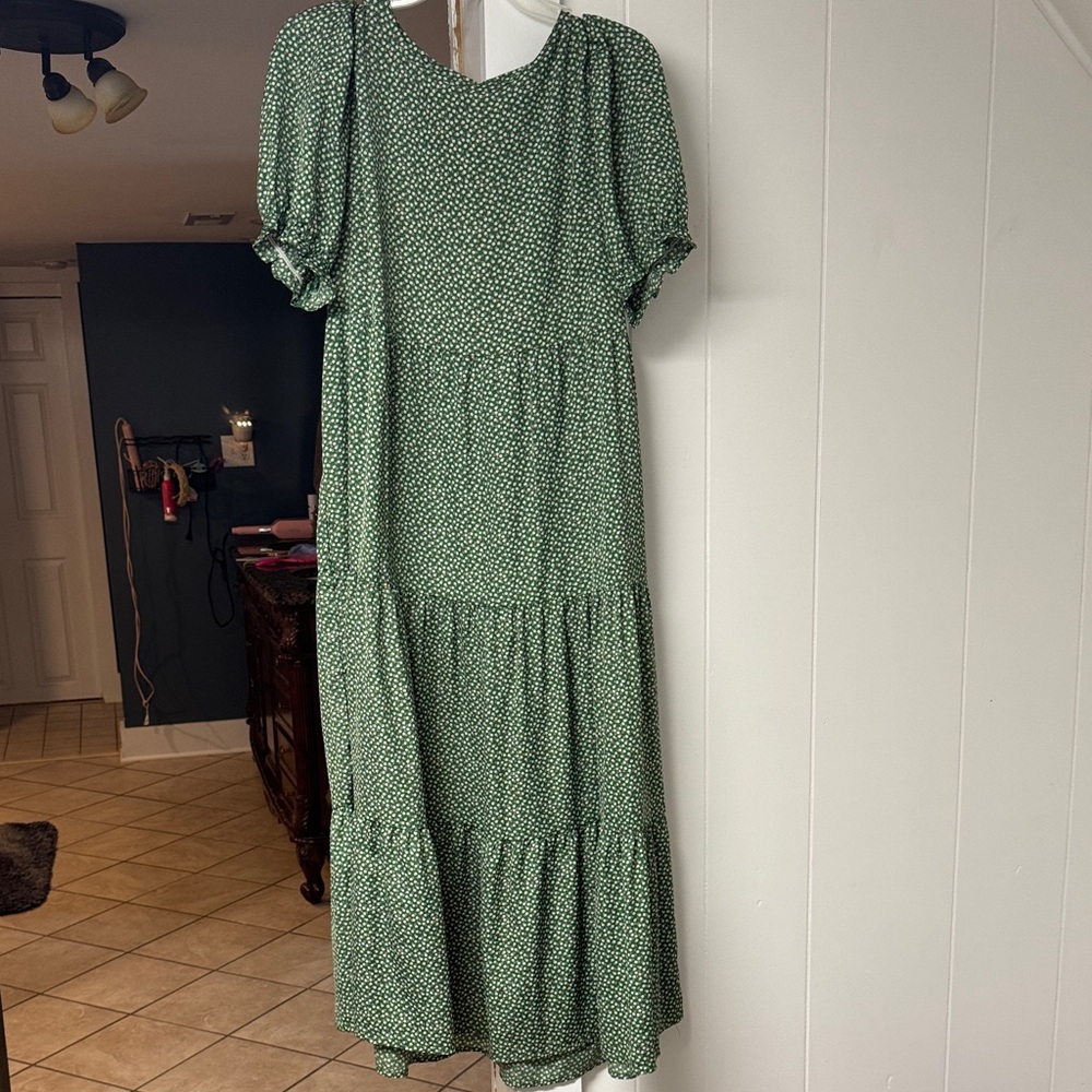 Green Floral Midi Dress